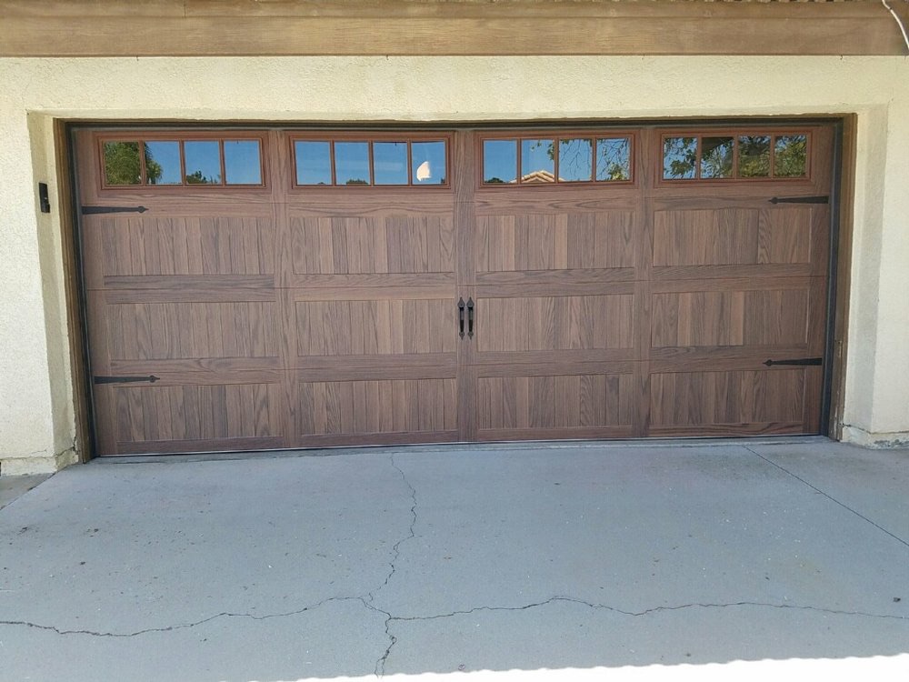 Wood-look carriage garage door upgrade